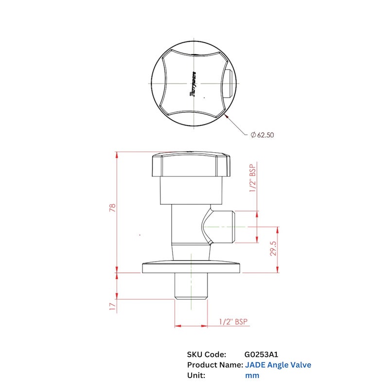 Parryware Jade Angle Valve for bathrooms Pack of 2 TwinLever Deck Mounted Chrome Finish Honeycomb Type Aerator G0253A1 - Image 2