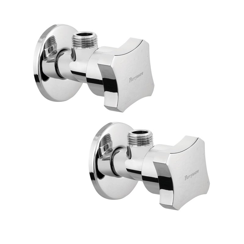 Parryware Jade Angle Valve for bathrooms Pack of 2 TwinLever Deck Mounted Chrome Finish Honeycomb Type Aerator G0253A1 - Image 1