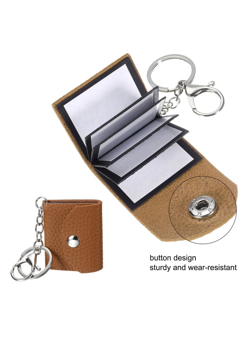 Luckam Brown Mini Photo Keychain with DIY Mini Photo Album, Personalized Picture Key Chain for Family, Customizable Portable Photo Holder, Ideal Gift for Loved Ones, Travel, Home, and Everyday Use (Brown) - Image 2