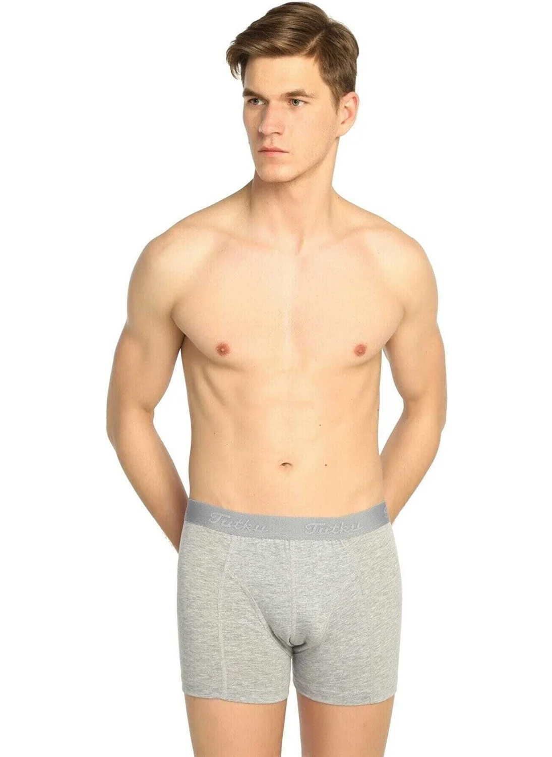 Tutku TER0114 Elastane Boxer (6 Pieces) | Grey