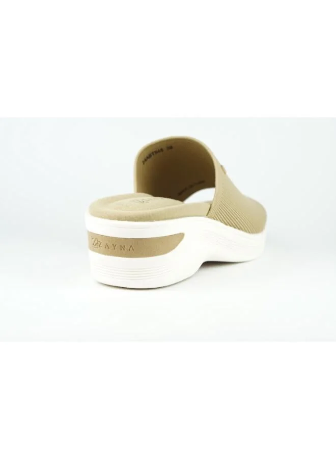 Zayna 221-354 Zayna Women's Knit Wedge Slide 24ABT545 Beige
