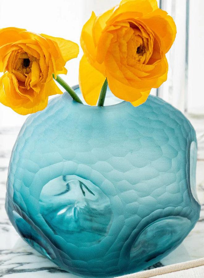 KNOT HOME Tiffany Storms II Decorative Glass Vase Knot Home Designer Accessory for Bedroom Living Dining Room Office Area Décor  - Image 1