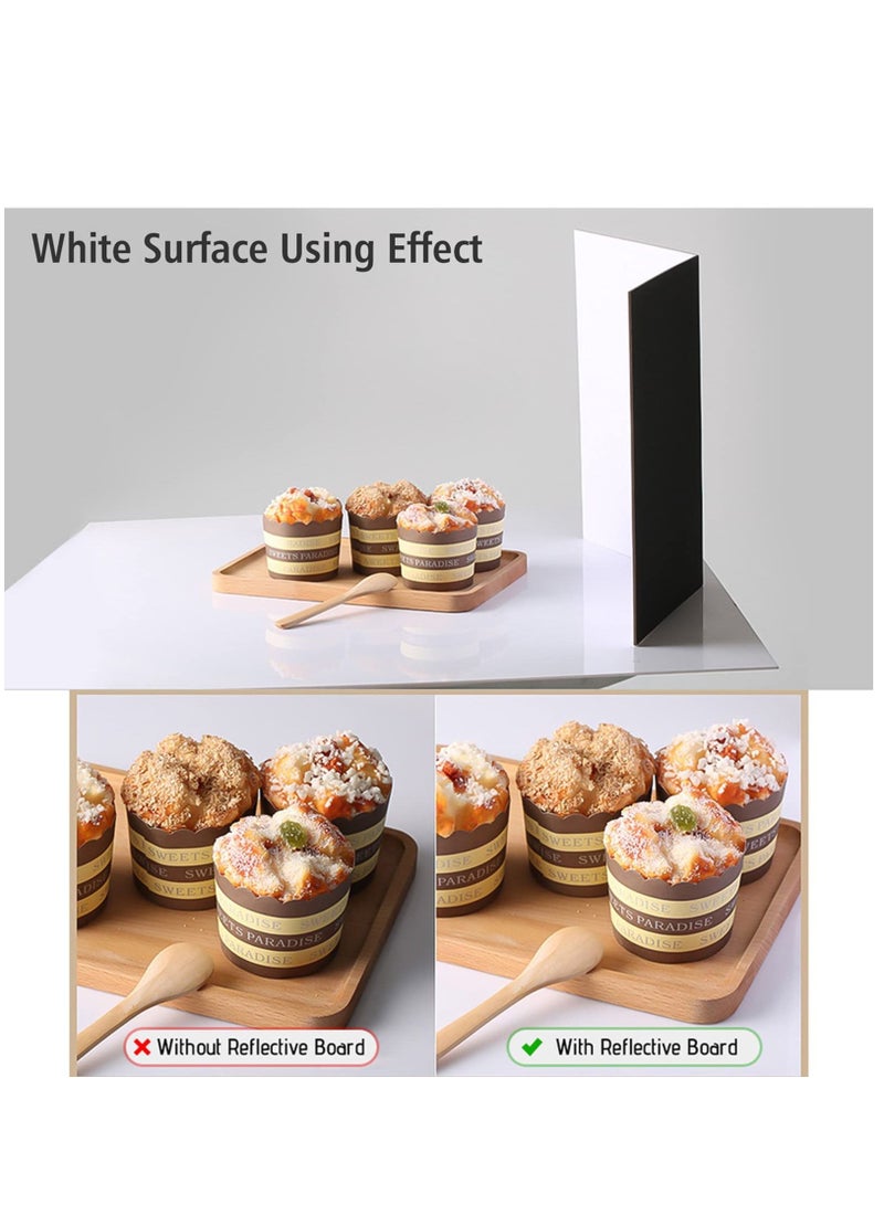 Lighting 3 In 1 Light Reflector Cardboard Photography Folding Diffuser for Glass Ceramic Jewelry Cosmetics Food Product Still Life Photo Shooting Thick Paper Double Sided Board (A3 Gold) - Image 3