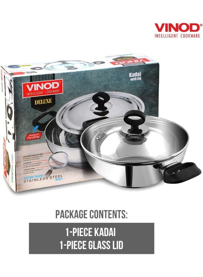VINOD قدر فينود الفولاذ المقاوم للصدأ ديلوكس مع غطاء زجاجي - 20 سم، 1.5 لتر (صديق للحث) - Image 5