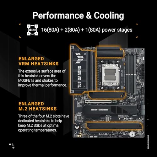 MICRO CENTER AMD Ryzen 9 9950X3D CPU Processor with ASUS TUF Gaming X870E-PLUS WIFI7 ATX Motherboard (DDR5, PCIe 5.0 x16, 4X M.2 Slots, WiFi 7, 2 x Type-C USB4) - Image 4