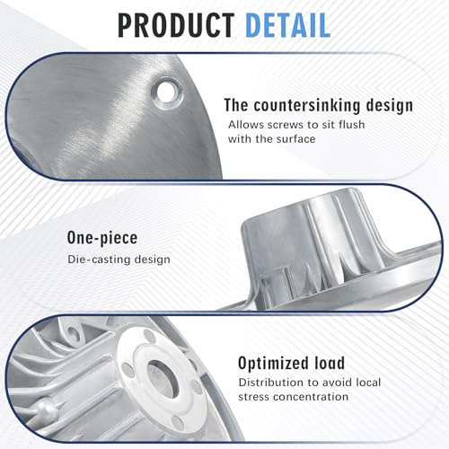 MTZUL 9" x 9" Boat Seat Base Aluminum Alloy Material Fits 2" or 2 3/8" Pin Post Sockets SP-68914 Heavy Duty Boat Seat Pedestals Compatible with Attwood Swivl-Eze Boat Seat Mounts Fits Most Boats - Image 4