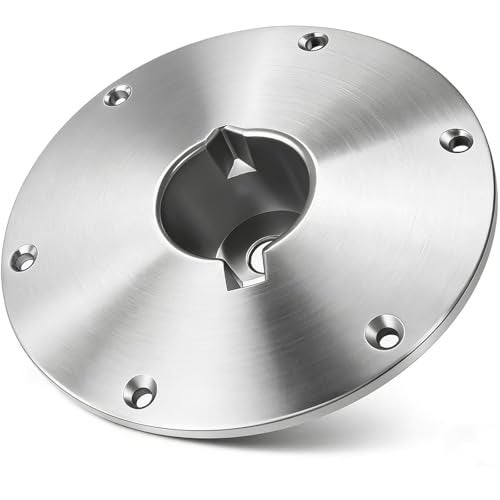 MTZUL 9" x 9" Boat Seat Base Aluminum Alloy Material Fits 2" or 2 3/8" Pin Post Sockets SP-68914 Heavy Duty Boat Seat Pedestals Compatible with Attwood Swivl-Eze Boat Seat Mounts Fits Most Boats - Image 1