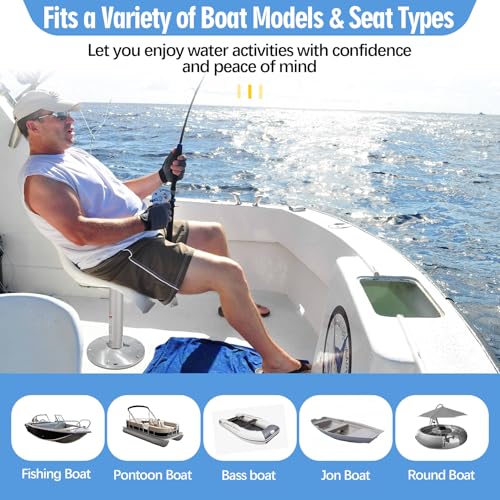 MTZUL 9" x 9" Boat Seat Base Aluminum Alloy Material Fits 2" or 2 3/8" Pin Post Sockets SP-68914 Heavy Duty Boat Seat Pedestals Compatible with Attwood Swivl-Eze Boat Seat Mounts Fits Most Boats - Image 5