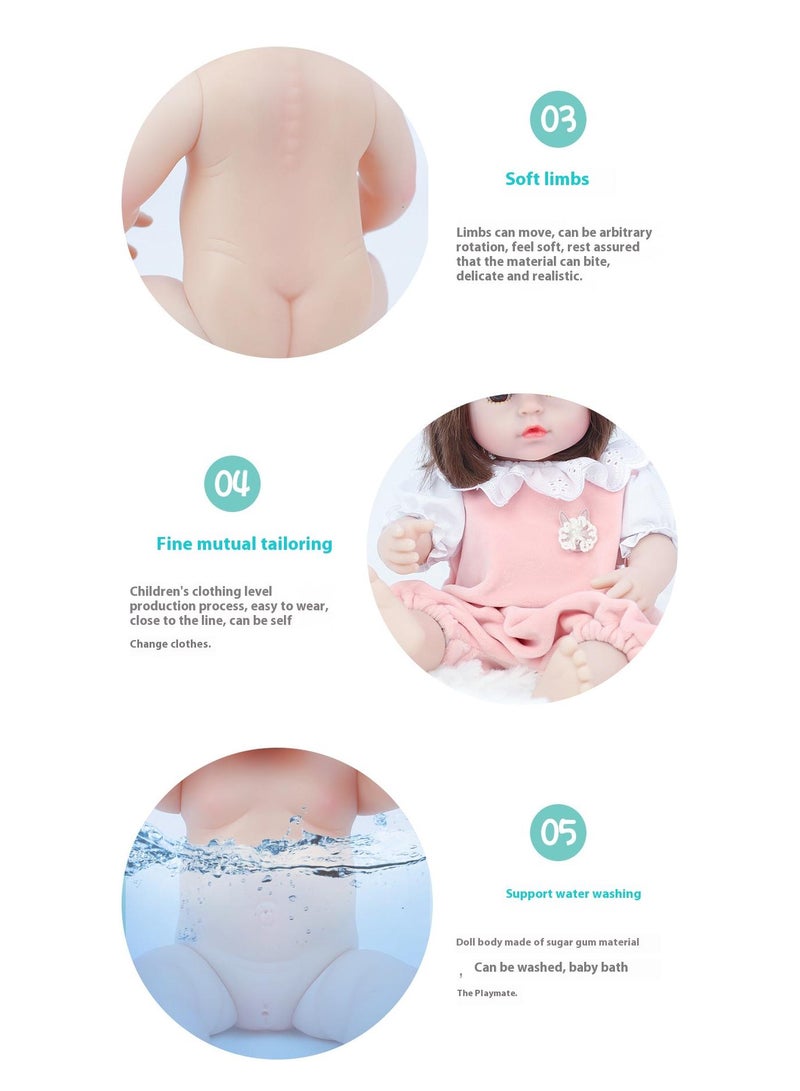 general Reborn Baby Doll Simulated Enamel Baby Doll Children's Toy 39cm - Image 4