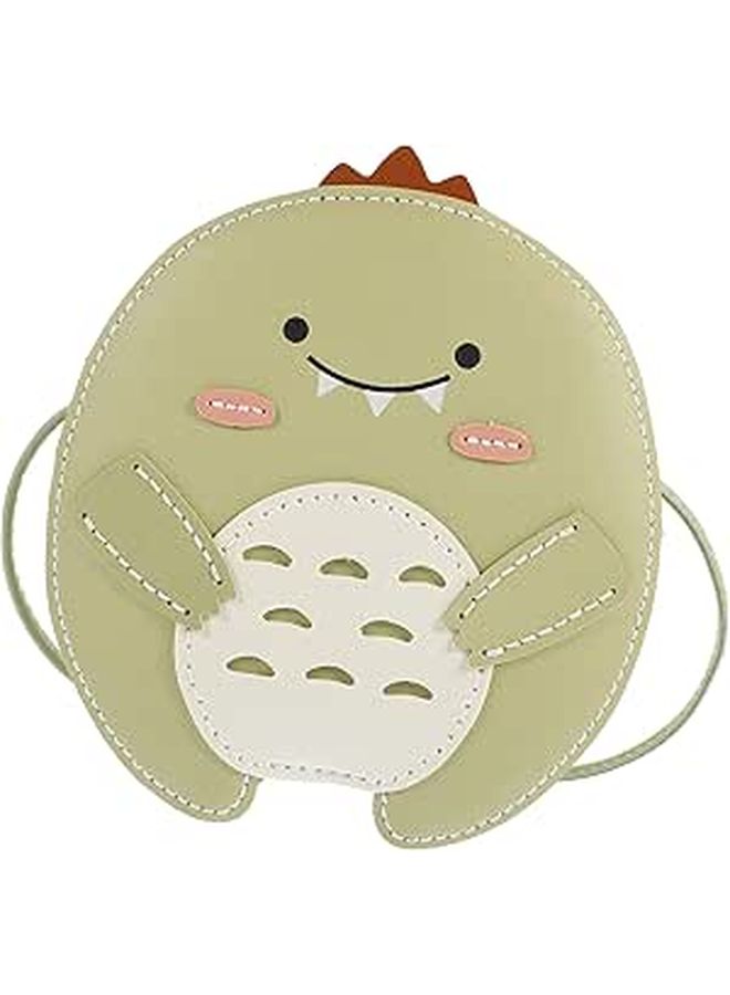 DIY Pu Leather Bag Making Kit Crossbody Purse Green Dinosaur Craft Supplies - Image 1