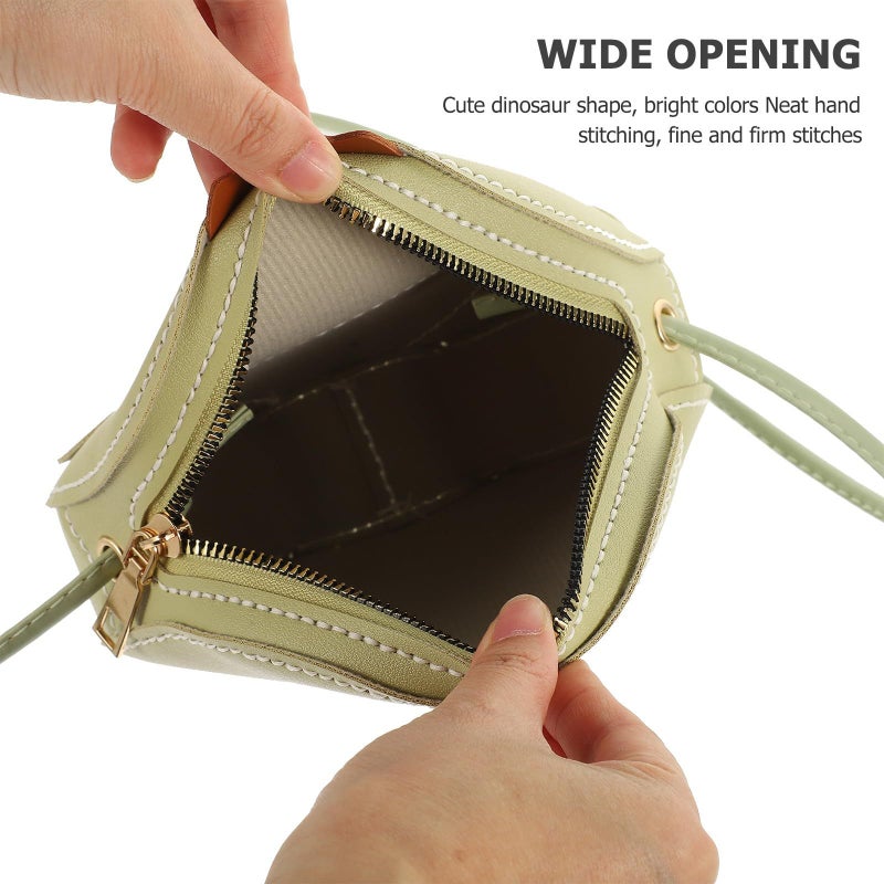DIY Pu Leather Bag Making Kit Crossbody Purse Green Dinosaur Craft Supplies - Image 4