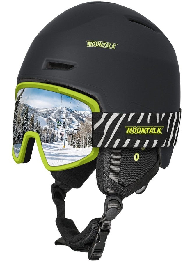 MOUNTALK Ski Helmet with Ski Goggles for Men,Women & Kids - Adjustable Fit, Lightweight - Perfect for Youth, Adults, and Children, Skiing/Snowboarding, Matte Black,M - Image 1