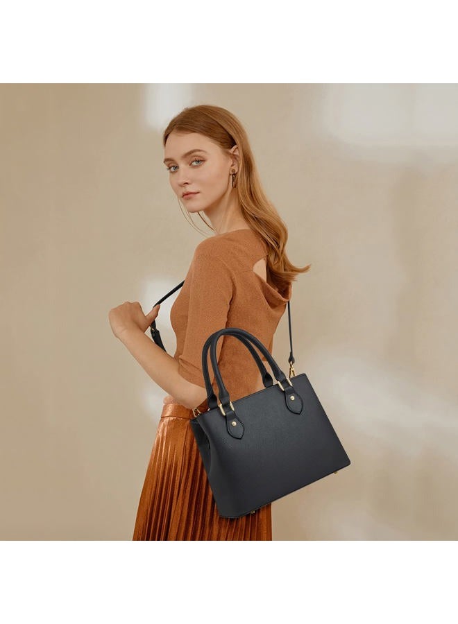 CHICAROUSAL Purses and Handbags for Women Leather Crossbody Bags Women's Tote Shoulder Bag, Black Cc - Image 3