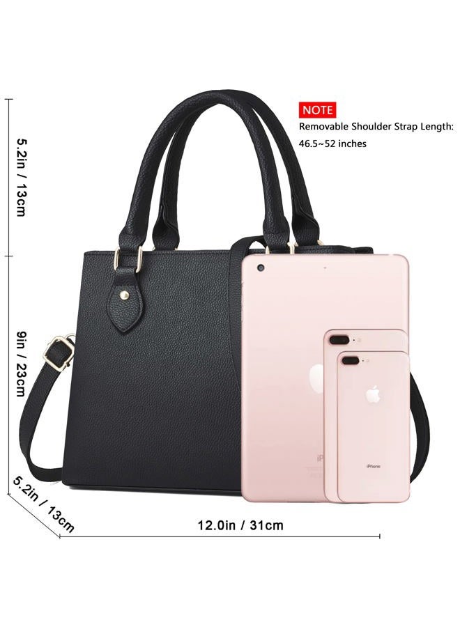 CHICAROUSAL Purses and Handbags for Women Leather Crossbody Bags Women's Tote Shoulder Bag, Black Cc - Image 5