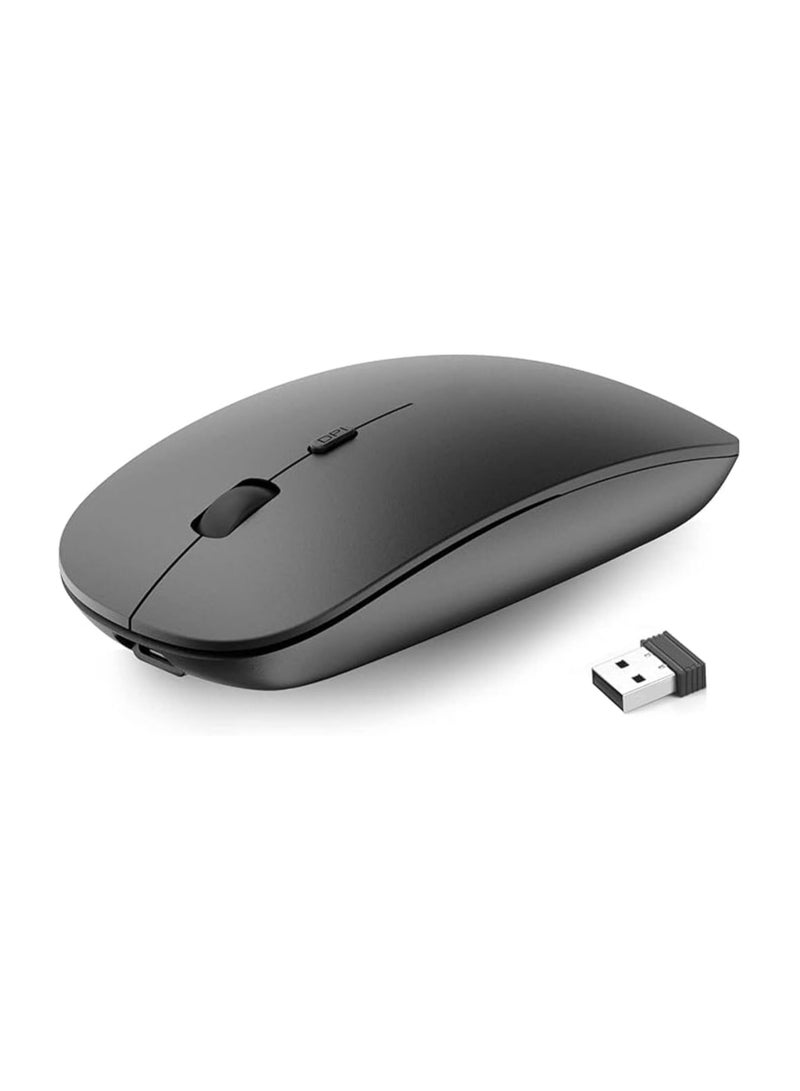 2.4GHz Wireless Optical Mouse with USB Receiver – Ergonomic & Responsive – Black  - Image 1