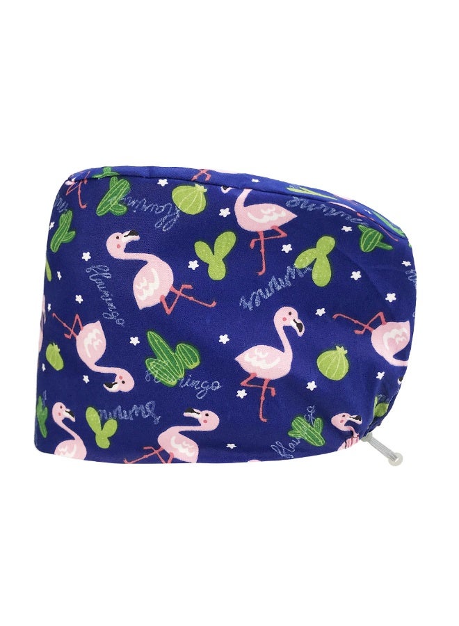 NIBEMINENT Nice-looking Printing Doctor Hat Surgical Cap for Long Hair Classic Nurse Baotou Caps Women Men Sweat-absorbent Towel Scrub Hat