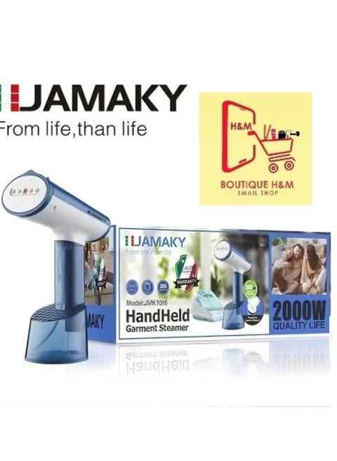 Jamaki Italian Portable Steam Iron for Clothes and Curtains 2000W Power 300ml Water Tank Quick Heat in 30 Seconds - JMK1016_Italian
