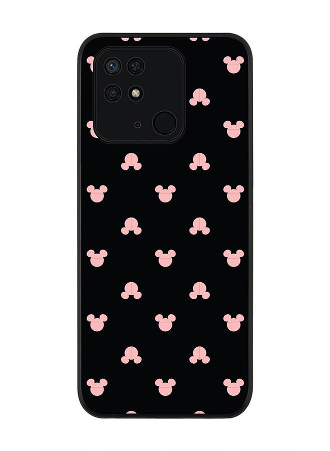 Stylizedd حافظة سوداء متينة لهاتف Redmi 10C 4G - غلاف مرن من مطاط TPU مع طباعة ميكي - Image 1
