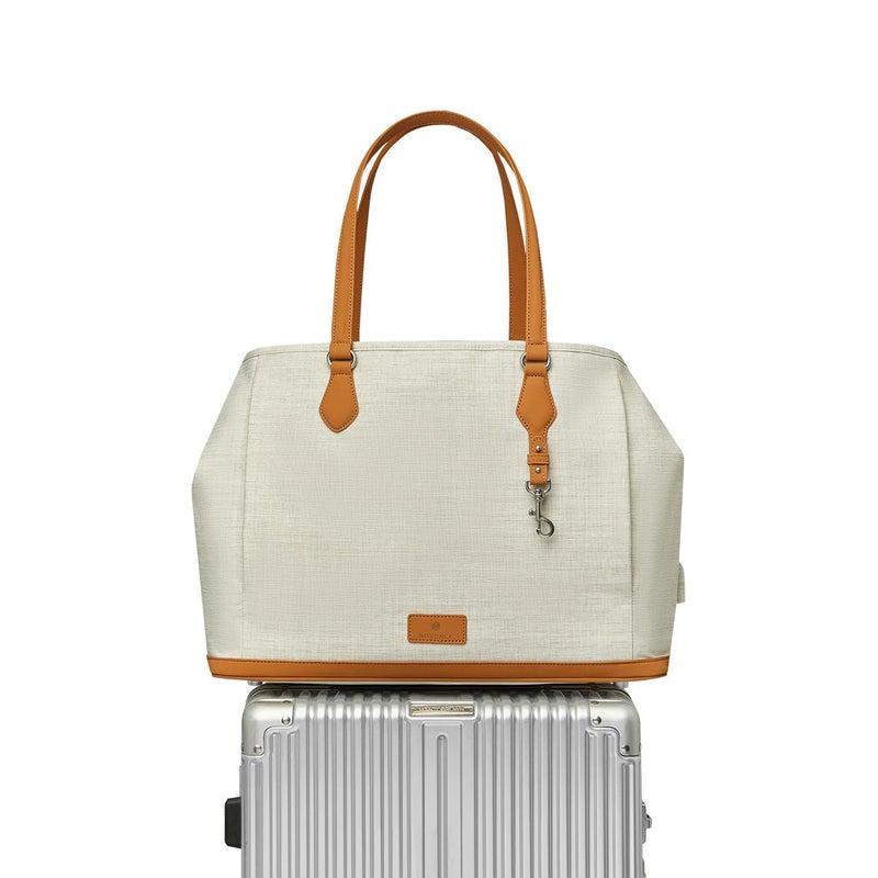 Nordace Siena Pro Tote Grande - Spacious 15 Inch Laptop Work Tote Bag for Everyday & Travel (Beige) - Image 4