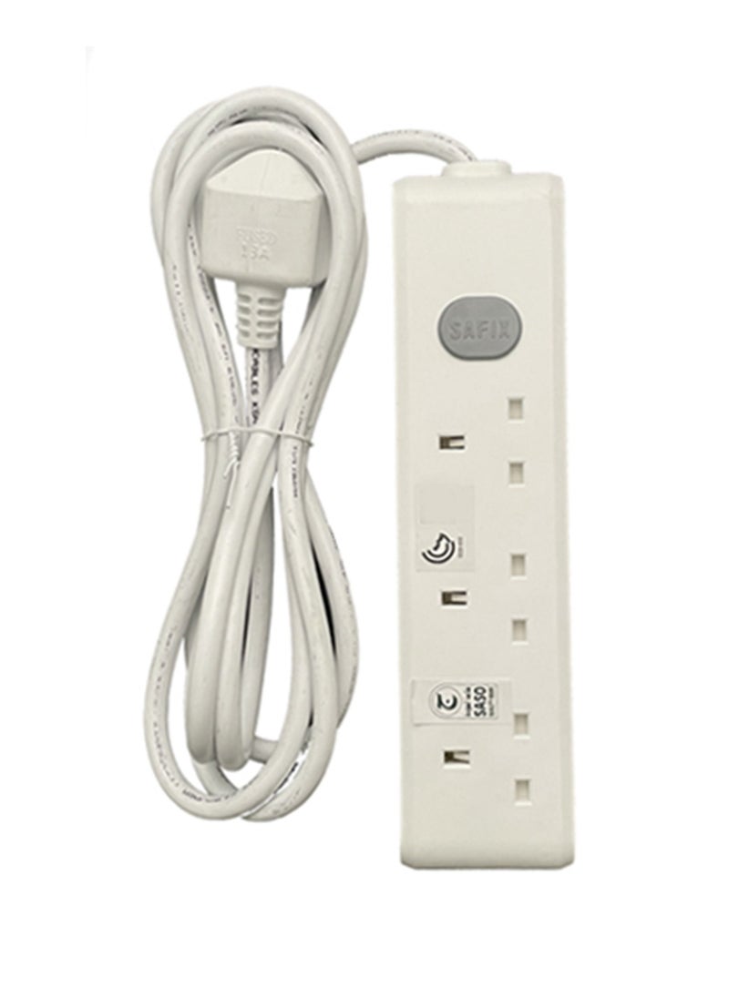 Safix 3 Yard Power Extension Cord Multi plug 3 Way White Saudi Made  - Image 1