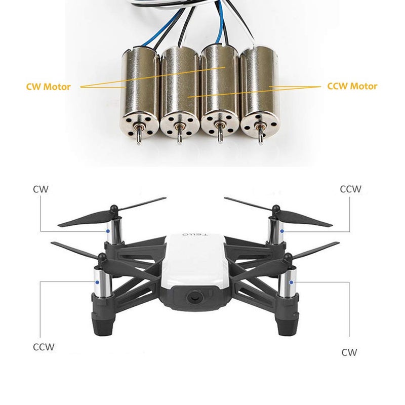 آر سي غيك محركات  8520 بدون قلب CW CCW متوافقة مع كاميرا DJI Ryze Tello 720P FPV طائرة رباعية التحكم، 2 أزواج - Image 3