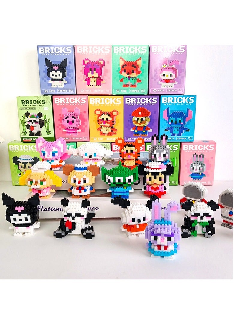 سانريو 3PCS Small Particles Granule Assembled Building Blocks, DIY Block Building , Classic Mini Building Bricks Assembling Blocks Early Intelligent Toys for Children 6+ Years(Blind Box, Random Style) - Image 1