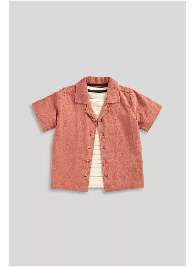 مذركير Linen Shirt and T-Shirt Set