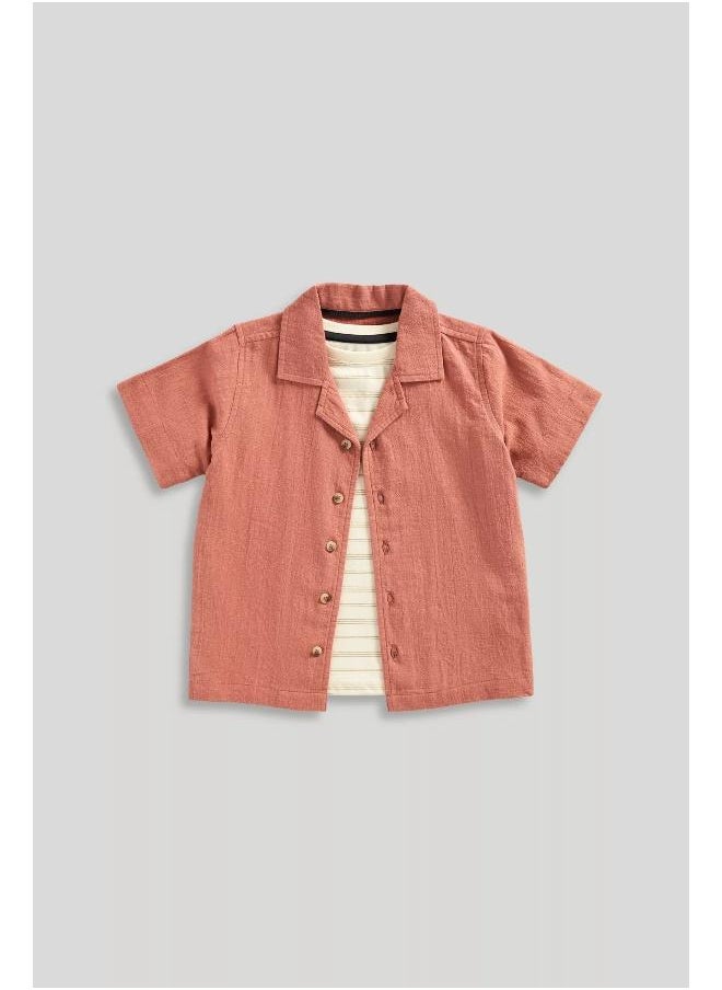 mothercare Linen Shirt and T-Shirt Set  - Image 1