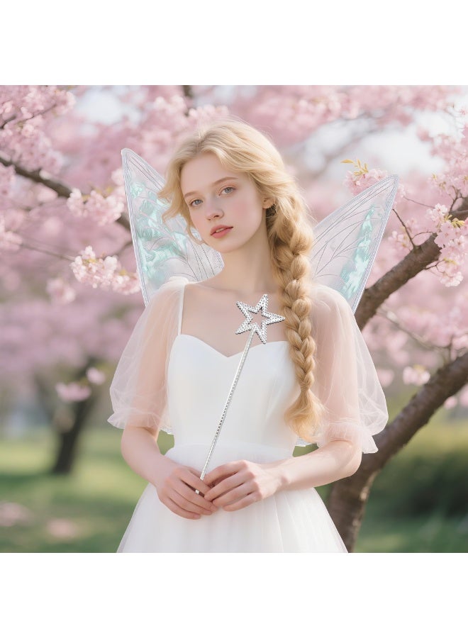 Relex Fairy Wings for Adults, Butterfly Wings for Girls,Angel Wings, Fairy Costume for Women Halloween Dress Up Party Favor Rose - Image 4