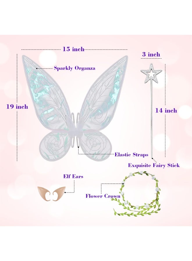 Relex Fairy Wings for Adults, Butterfly Wings for Girls,Angel Wings, Fairy Costume for Women Halloween Dress Up Party Favor Rose - Image 3