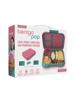 Bentgo صندوق غداء بأقسام 3 لون مرجاني ساطع/أخضر مزرق  - Image 3