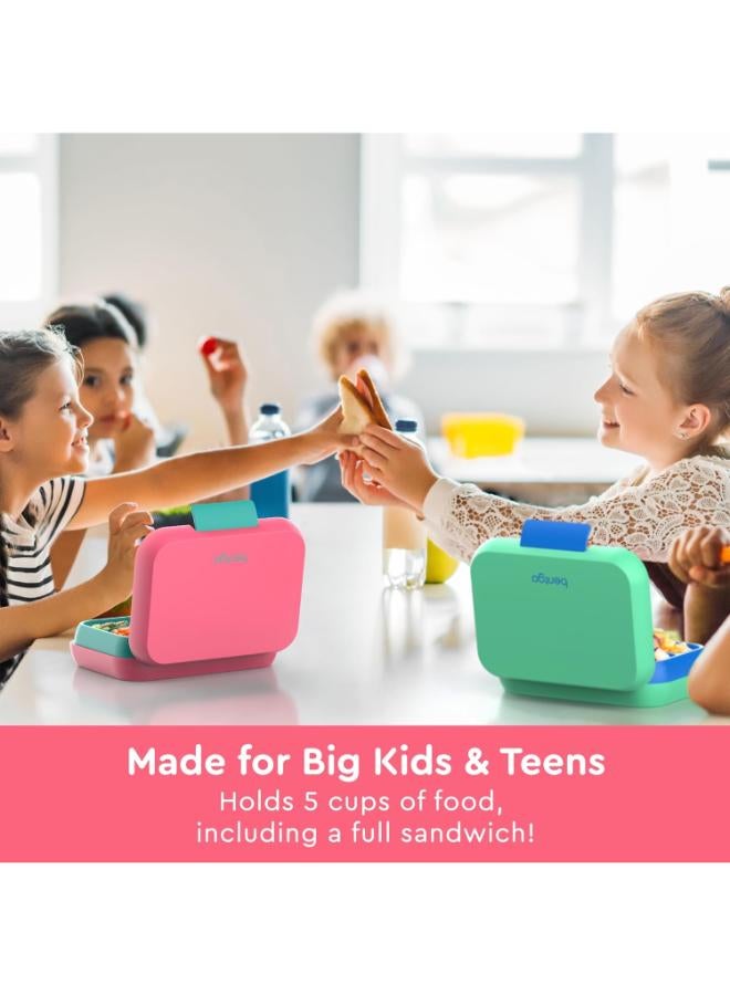 Bentgo Pop Leak-Proof Bento Lunch Box With Removable Divider - Bright Coral/Teal