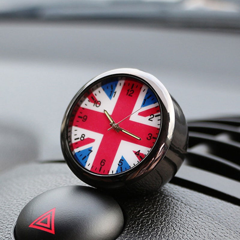 1 Set Car Interior Union Jack Clock Stainless Clock Decoration - Image 1