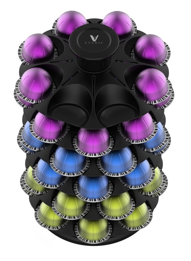 EVERIE منظم كبسولات قهوة إيفري، حامل دوار متوافق مع كبسولات نسبريسو فيرتولاين، يتسع لـ 48 كبسولة، NRS02 - Image 2