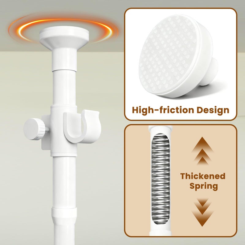 Gonnrly White Room Dividers Tension Curtain Rod, No Drilling Adjustable 72-200" W x 43-120" H Pole,Divider for Room Separation - Image 5