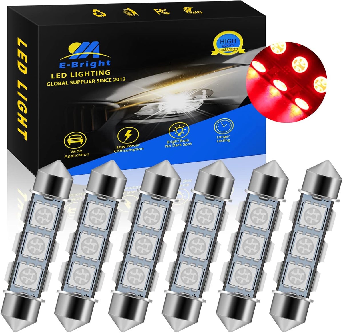 558 Led Bulb YM EBright 6-Pack 44MM Red 578 Led Bulb, 569 211-2 212-2 Led Bulb ...