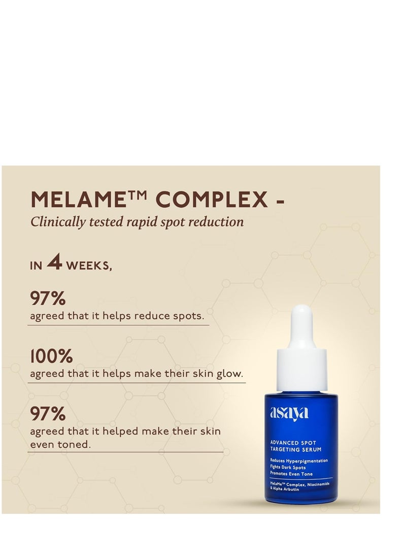 Asaya Advanced Spot Targeting Serum with MelaMe Complex, 5% Niacinamide & 2% Alpha Arbutin | Pigmentation Serum for Dark Spots, Uneven Tone & Radiant Skin | 30ML (Pack of 2) - Image 2
