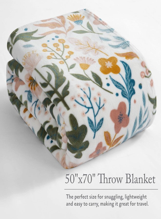 Jessica Simpson Plush 50"X70" Throw Blanket - Mila Floral - Luxurious Plush Blanket for Ultimate Comfort and Cozy Warmth - Image 2