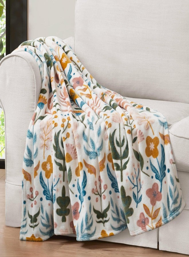 Jessica Simpson Plush 50"X70" Throw Blanket - Mila Floral - Luxurious Plush Blanket for Ultimate Comfort and Cozy Warmth - Image 1