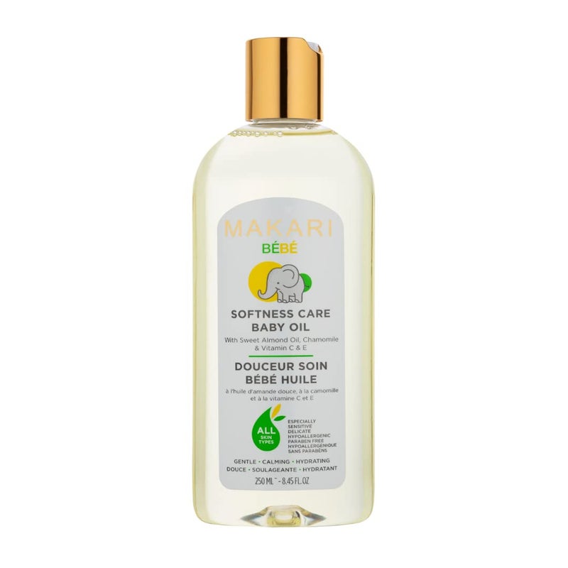 Makari Softness Care Baby Oil with Sweet Almond Chamomile  Vitamins C  E Hypoallergenic  ParabenFree Ideal for All Skin Types Formulated for Sensitive and Delicate Newborn Skin - Image 1