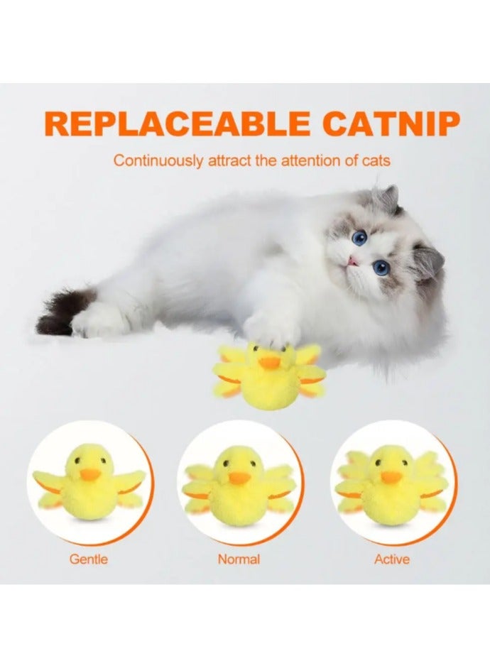 ألعاب القطط القابلة لإعادة الشحن، بطة ترفرف بأجنحة قابلة لإعادة الشحن مع النعناع البري، لعبة القطط التي ترفرف بأجنحة القطط، زقزقة كواك، لعبة القطط القطيفة التفاعلية التي تعمل باللمس لجميع السلالات - Image 2