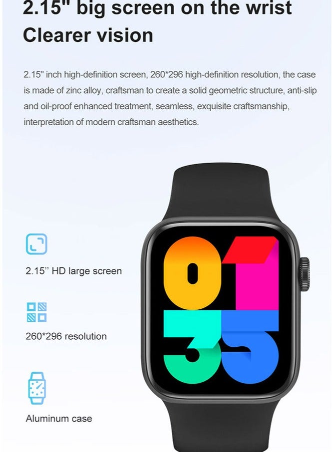 Smart Watches for Women Men, 2.15" HD Smartwatch with Multiple Sports Modes, IP67 Waterproof, Bluetooth Call Sleep Monitor,Silver - Image 2