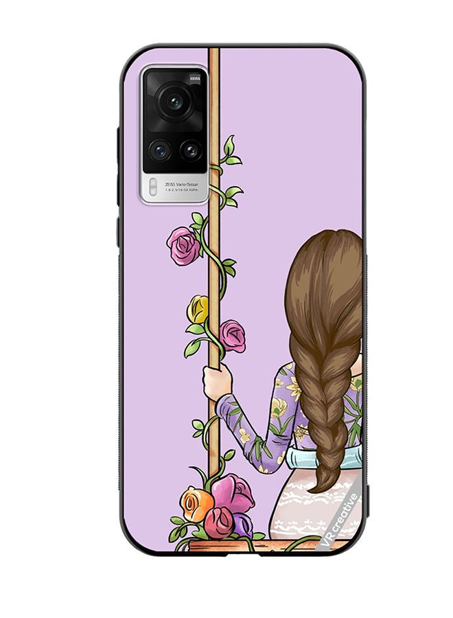 VR CREATIVE Protective Case Cover For Vivo X60 Pro Beautiful Girl Looking Front Design Multicolour - Image 1