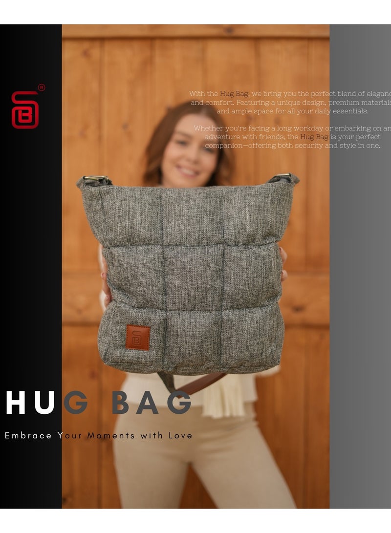 B.S COLLECTION Elegant and Practical BS Crossbody Bag with a Modern Design in Gray. - Image 1