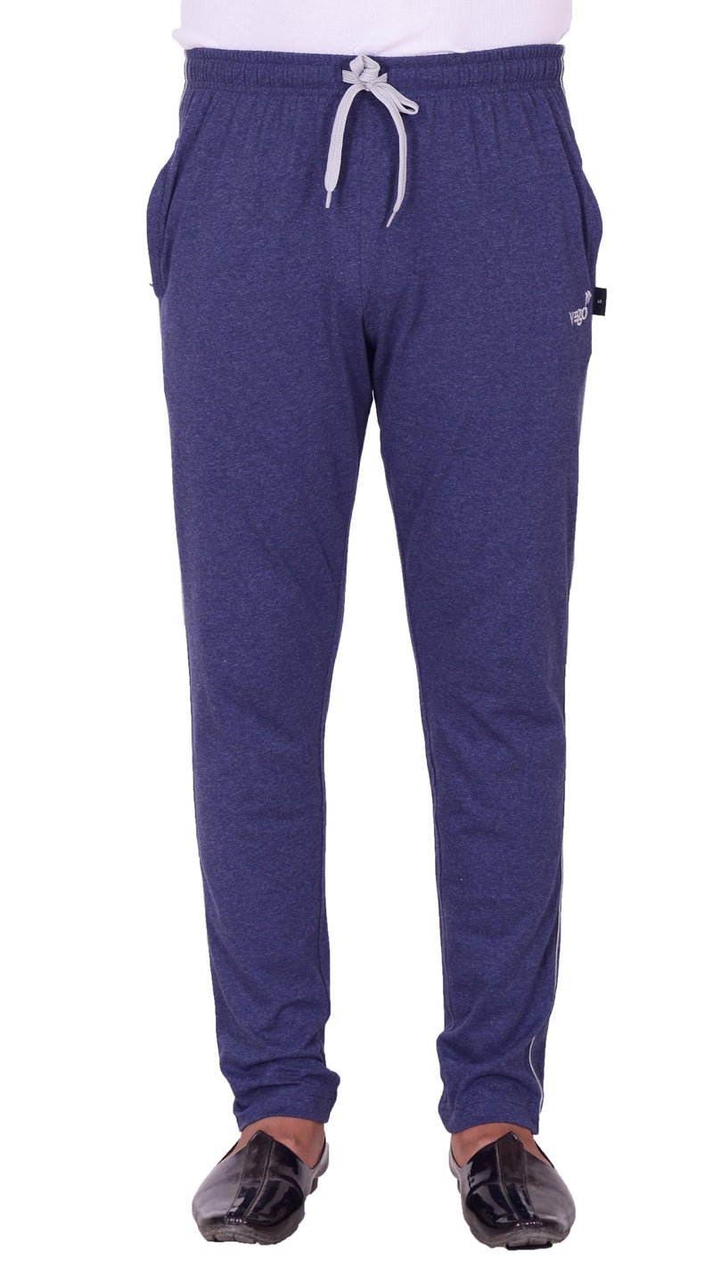 VEGO Men's Regular Cotton Blended Blue Plus Size Lower/Track Pants - Image 2