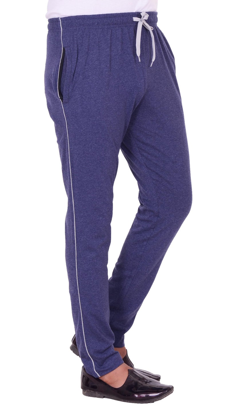 VEGO Men's Regular Cotton Blended Blue Plus Size Lower/Track Pants - Image 4