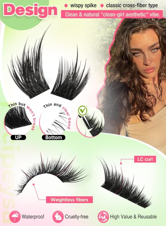 Focipeysa Fox Eye Lash Clusters Wispy Clusters Lashes Kit Fox Lash Extensions LC-curve Cluster Eyelashes 10-18mm Eyelashes Extensions Kit Left&Right DIY Lash Extensions with Lash Bond and Seal Lash Tweezers - Image 5
