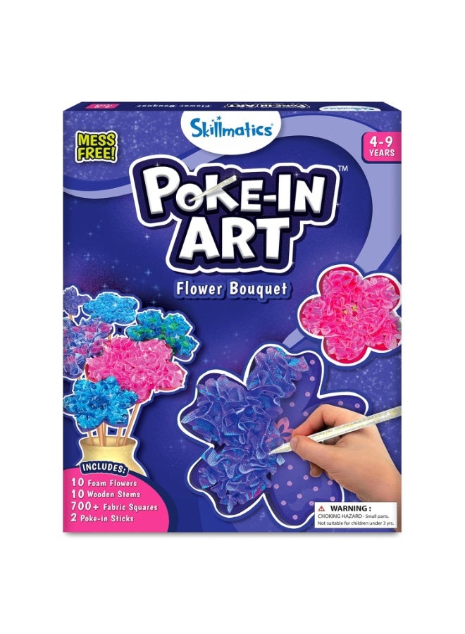 Skillmatics Poke-in Art - Flower Bouquet, Mess-Free Fun for Kids, DIY Wood Craft Kits, Creative Activity, Gifts for Girls & Boys Ages 4, 5, 6, 7, 8, 9