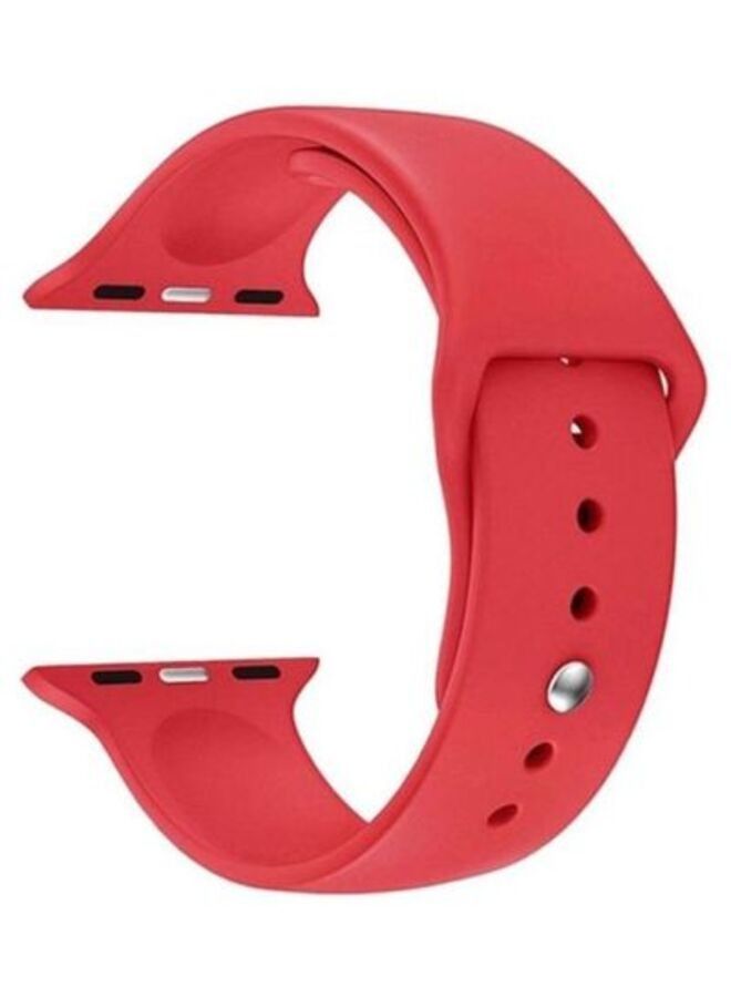 ACLIX Replacement Strap Watchband For Apple Watch Series 7 45mm / 6 / SE / 5 / 4 44mm / 3 / 2 / 1 42mm Red - Image 1