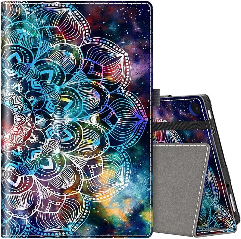 VORI Folio Case for Amazon Fire HD 8 Tablet (8th/7th/6th Generation, 2018/2017/2016 Release), Slim Premium PU Leather Stand Protective Cover with Auto Wake/Sleep, Mandala Galaxy - Image 1